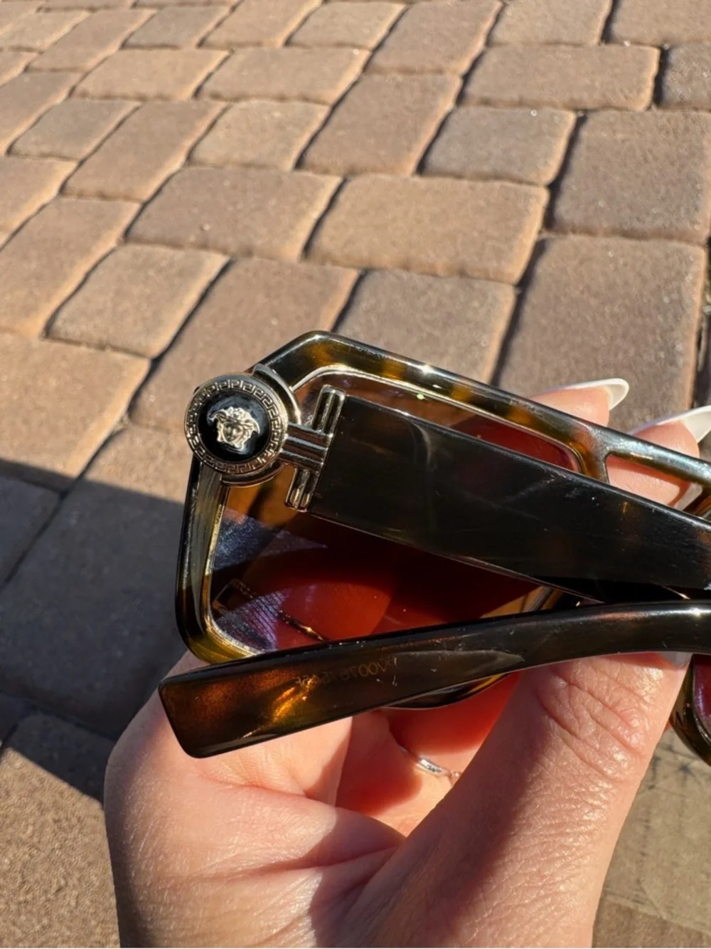 Versace Brown Tortoiseshell Gold-Accent Oversized Frames